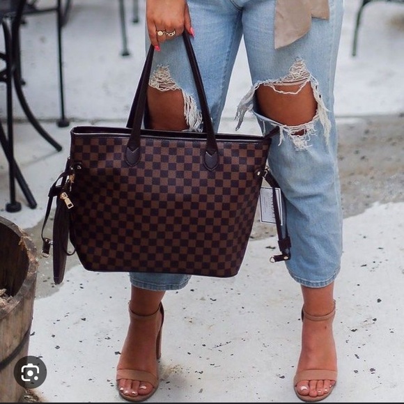 no brand Handbags - Checkered Tote